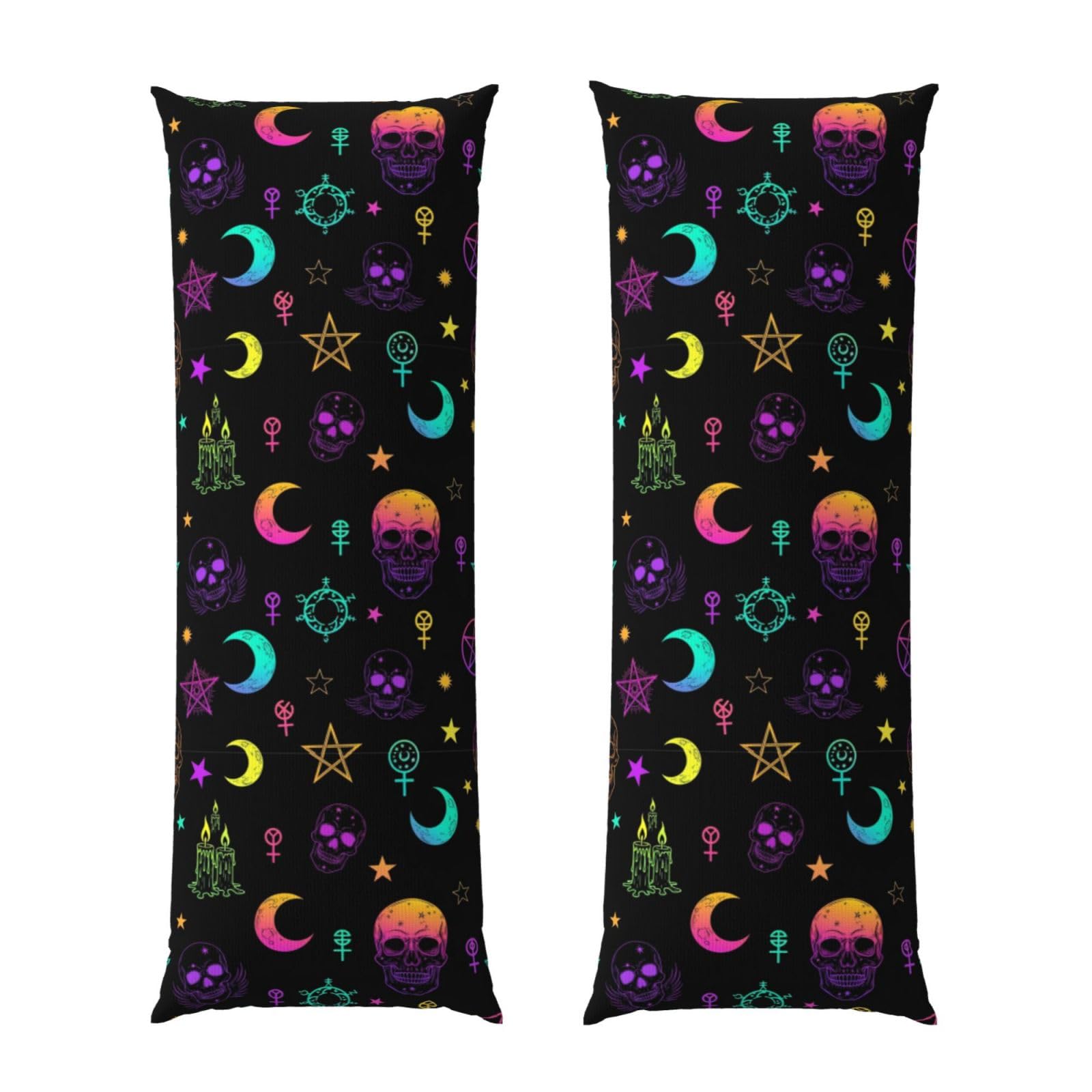 Body Pillowcase 20x54, Witch Frogs Goth Moon Skull Mushroom, Premium Ultra Soft Pillow Cover with Zipper Closure, Breathable Bedding Protector for Men Women Bed Sofa