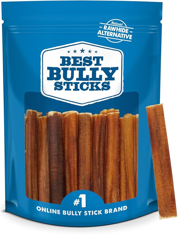 Best Bully Sticks 4 pulgadas Bully Sticks para perros - 8 oz (paquete de 1) - Perros alimentados con pasto natural trata razas pequeñas, sin granos ni cuero crudo, perfecto para caninos pequeños o jóvenes