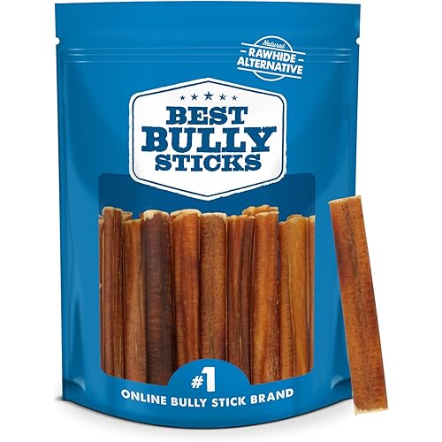 Best Bully Sticks 4 Inch Bully Sticks - 8 oz (Pack of 1) - Natural Grass-Fed, Grain and Rawhide Free, Ideal for Small or Young Canines