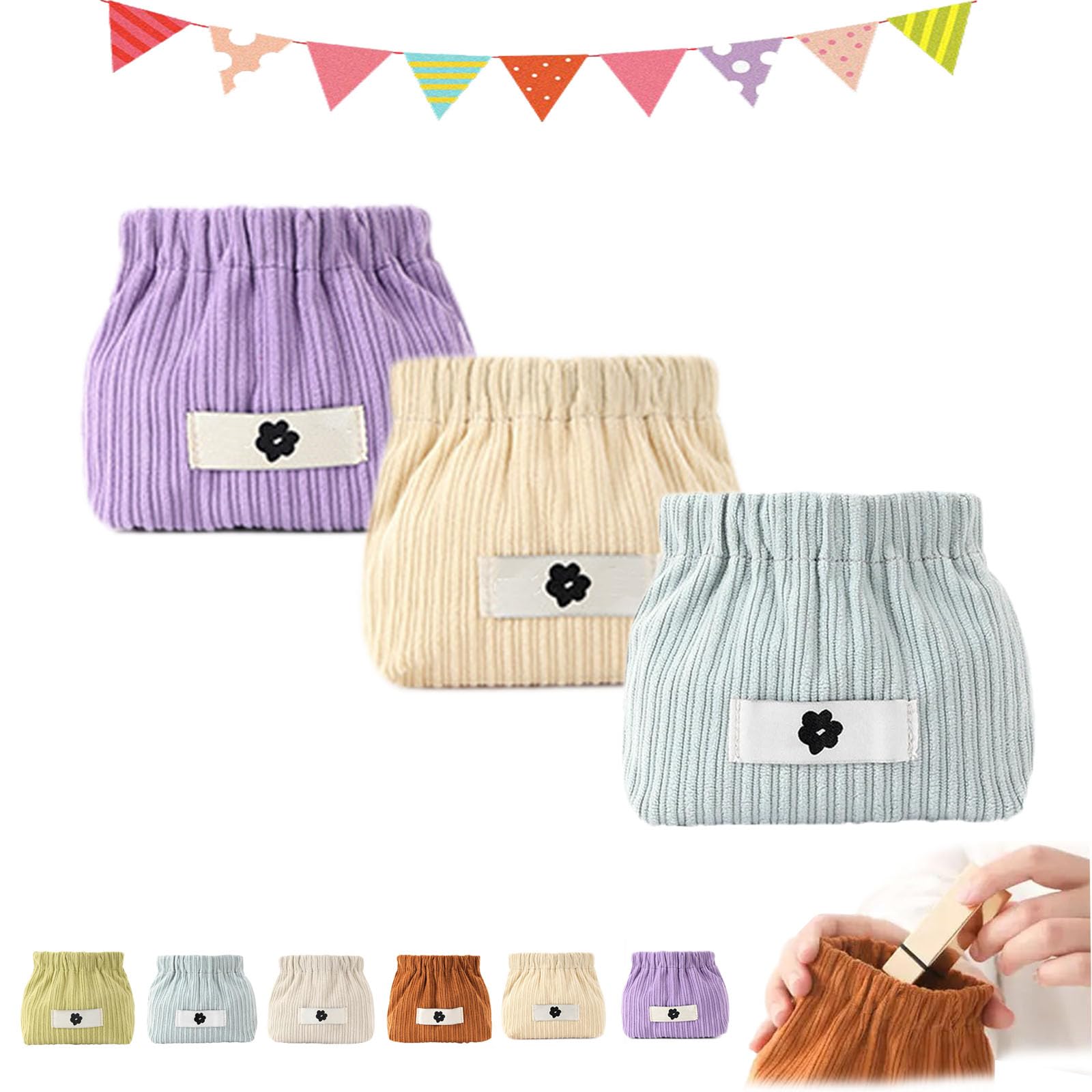 Corduroy Elastic Hair Tie Organizer, Portable Travel Corduroy Elastic Storage Bag, Corduroy Elastic Storage Bag, Corduroy Popper Organizer, Corduroy