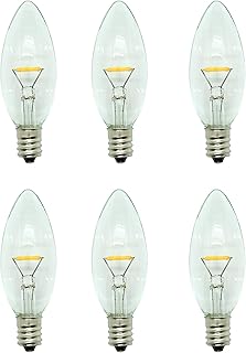 LED Window Candle Replacement Bulbs for Plug-in Window Candles - Works with All Sensor, Timer, or Switch Models (1, 6)