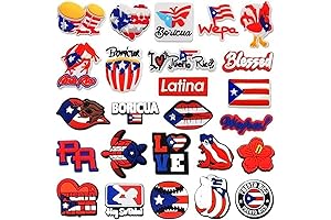 26Pcs Puerto Rico Charms for Shoe Bubble Slides Sandals Clogs