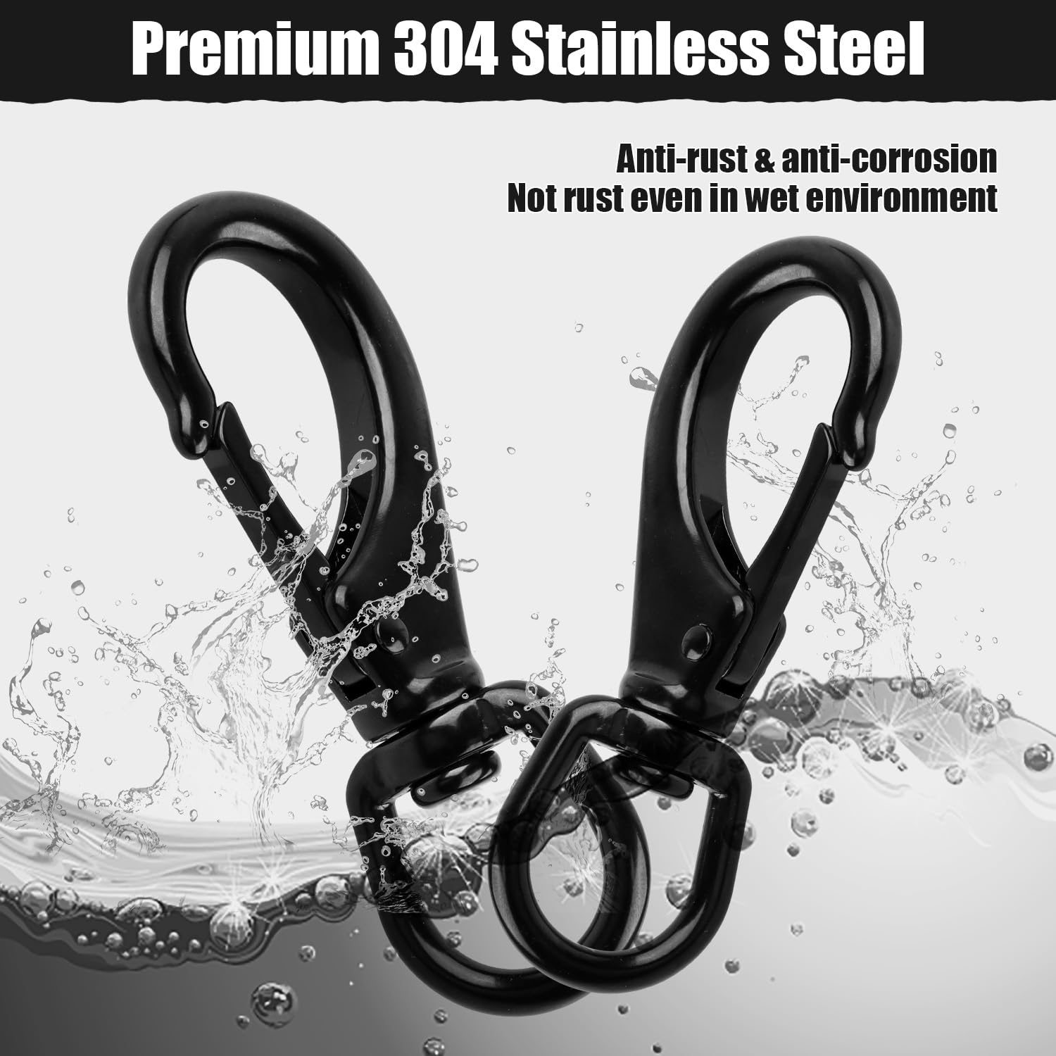 Stainless Steel Swivel Eye Snap Hook, 5 Pack (2.7 Inch) Heavy Duty Flag Clips for Flagpole Rope, Diving Clips Spring Hooks for Bird Feeders, Pet Chains, Dog Tie-Out Cable, Keychains - Image 6