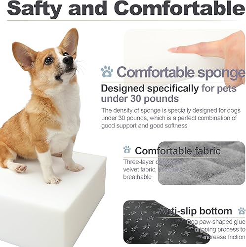 Miniatura 3 de Asiento elevador de automóvil para perros, altura interior de 6 pulgadas, asiento elevado para mascotas para perros pequeños de hasta 30 libras,