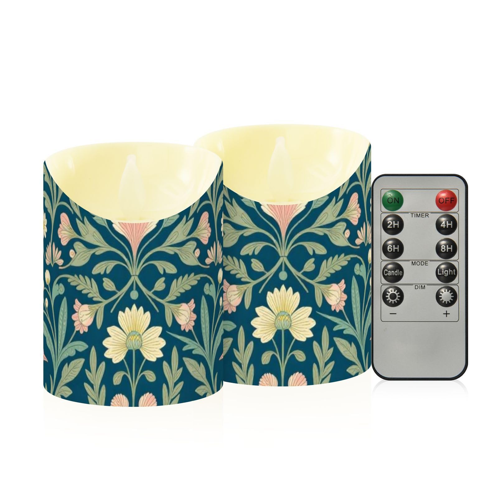Velas LED de mesa William Morris juego de 2 idóneas para regalar 8