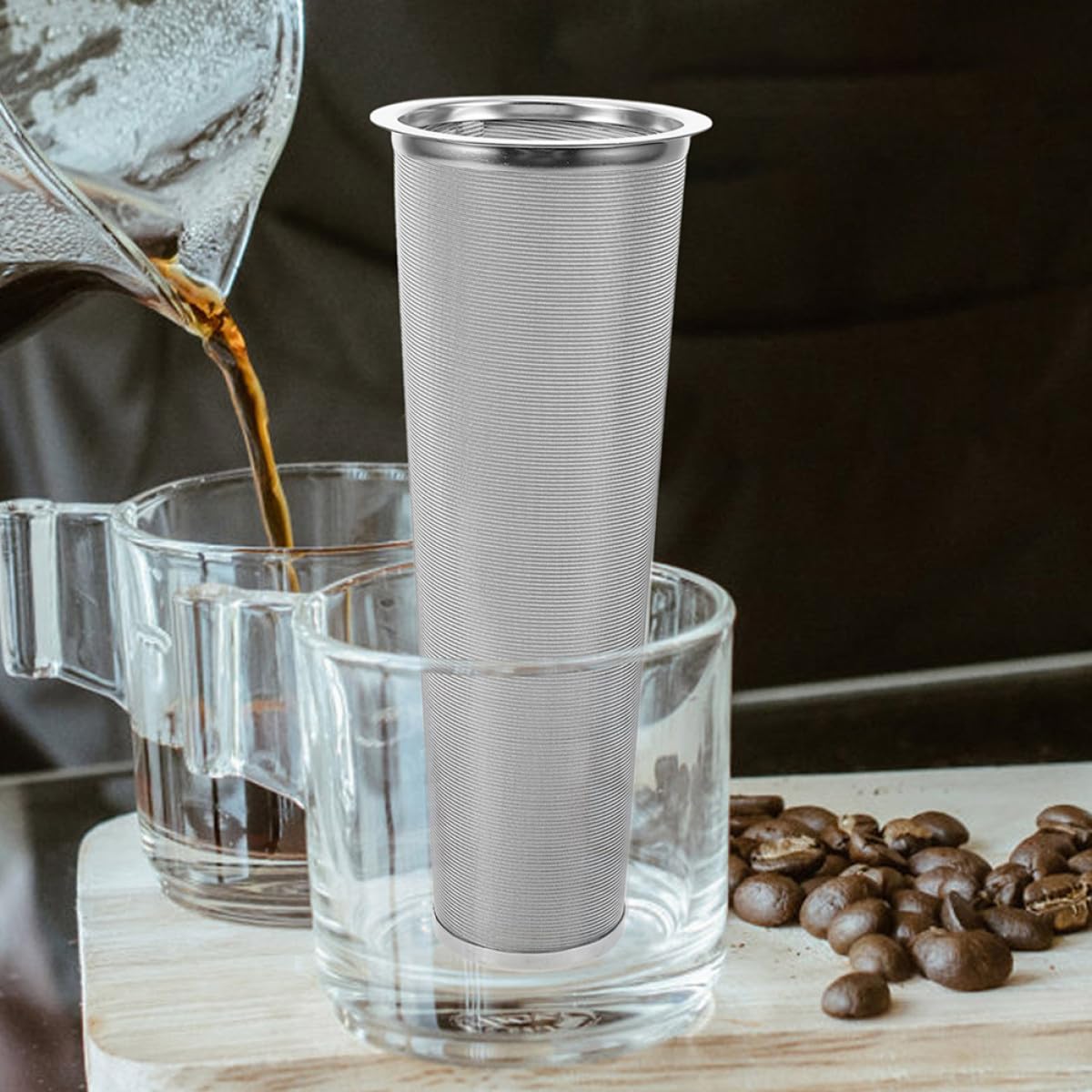 Sewroro 2 Piezas Filtro Reutilizable para Tarro Mason de Boca Ancha Infusor de Malla de Acero Inoxidable Café Frío y Té de Compatible Mayoría de Frascos