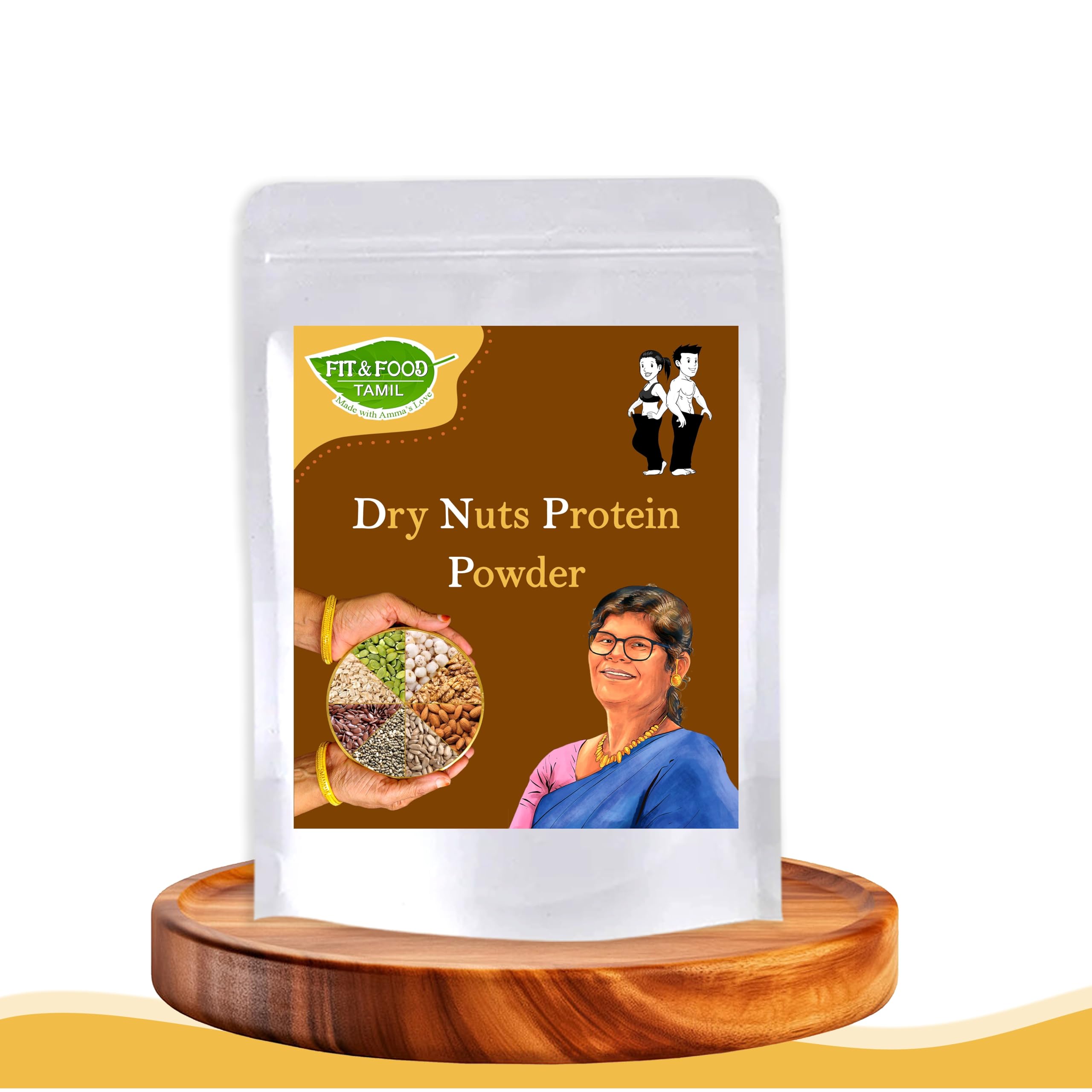 FIT & FOOD TAMIL Dry Nuts Protein Powder 100g | Almond Cashew Pistachio Nut Mix | Natural Protein Rich Nutrition Powder | No Preservatives | Traditional Homemade Style Drink Mix-image-49
