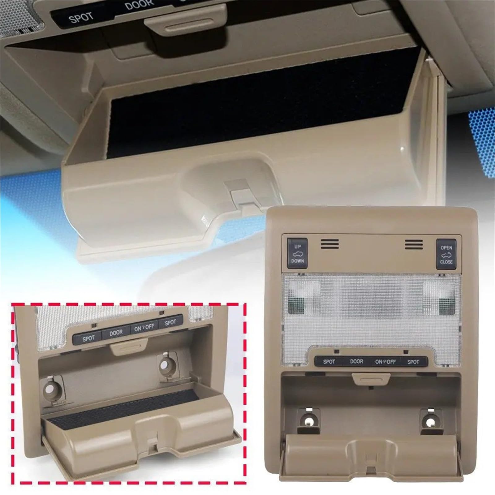 Auto Plafoniera Per Toyota Per Land Per Cruiser LC200 2008 2009 2010 2011 2012-2018 Auto Luce Lettura Anteriore Luci Interne Faro Di Ricambio