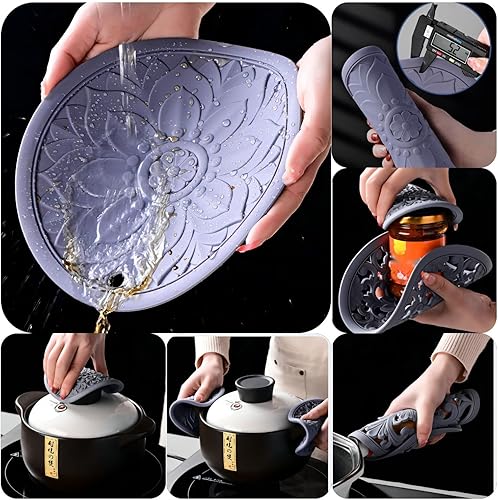 Miniatura 3 de Hotsyang Salvamanteles de silicona para platos calientes, mesa, encimera, ollas, sartenes, salvamanteles de cocina modernos antideslizantes