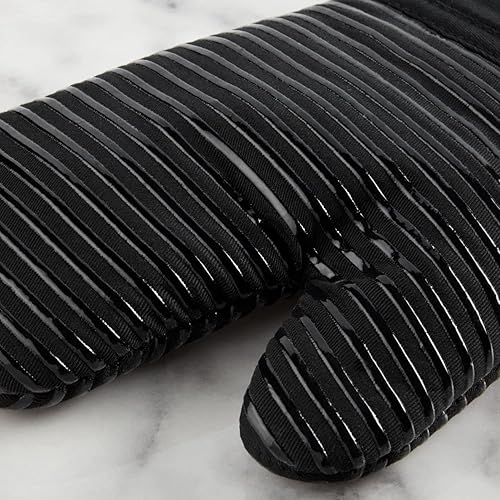 Vista 4 de KitchenAid Guantes de horno de tela de toalla de algodón acolchados, soporte para ollas, juego de 4 toallas de cocina, resistentes al calor, agarre