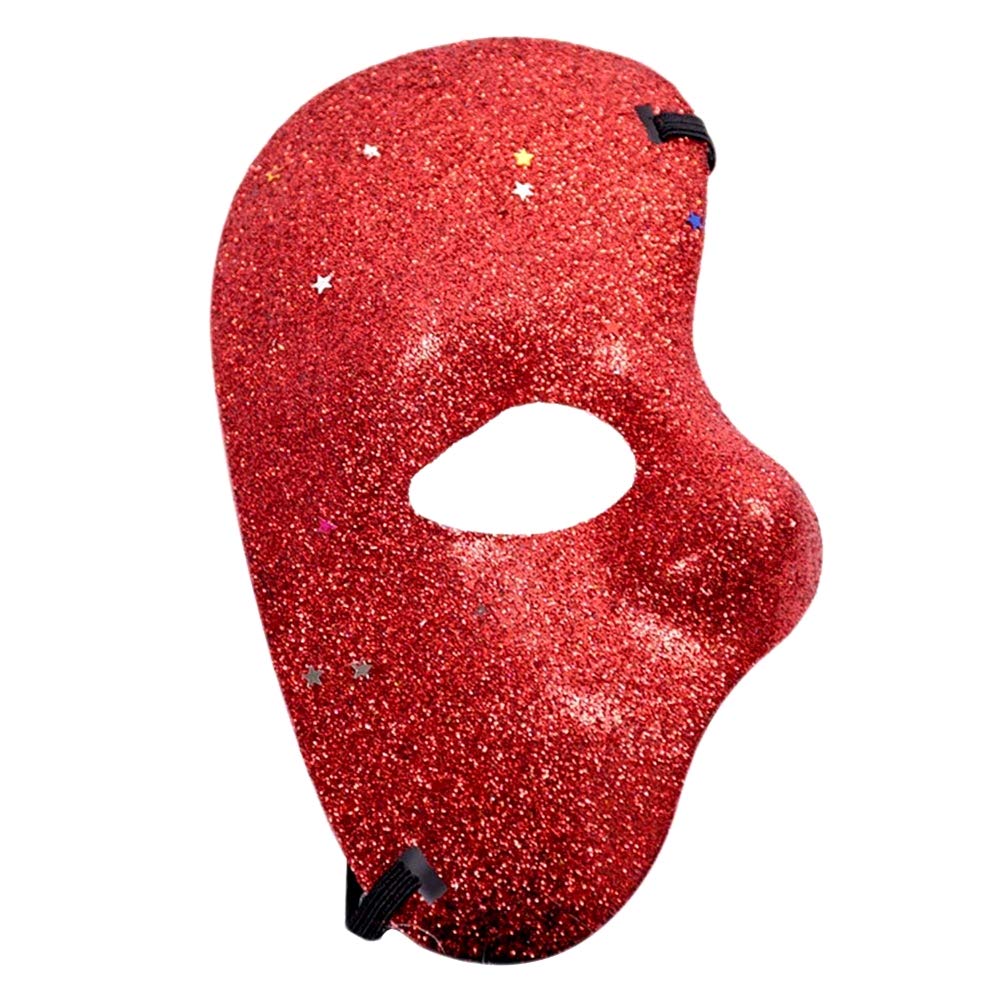 LoveLegis Halbmaske Rot Mit Glitzer – Phantom Der Oper Kostüm, Karneval & Halloween Accessoire