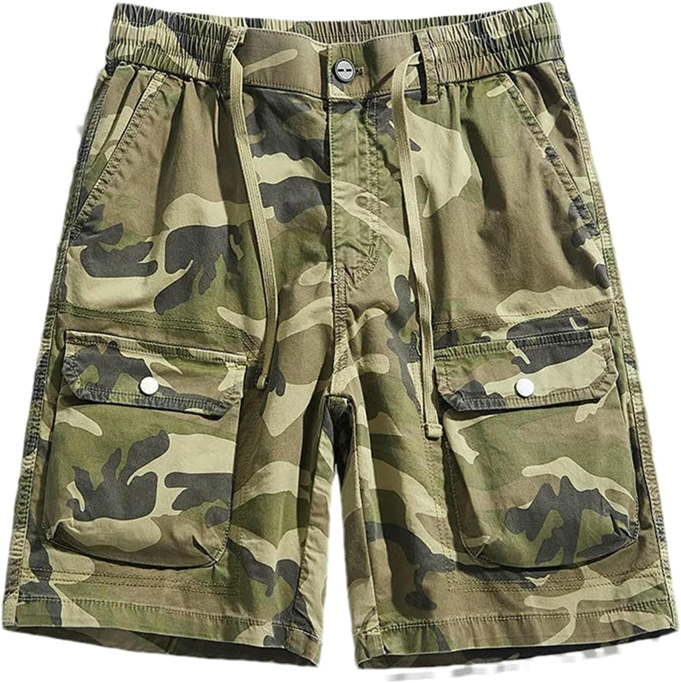 JXQXHCFS Men's Cotton Casual Multi Pocket Camouflage Shorts Twill Camo Cargo Shorts for Man