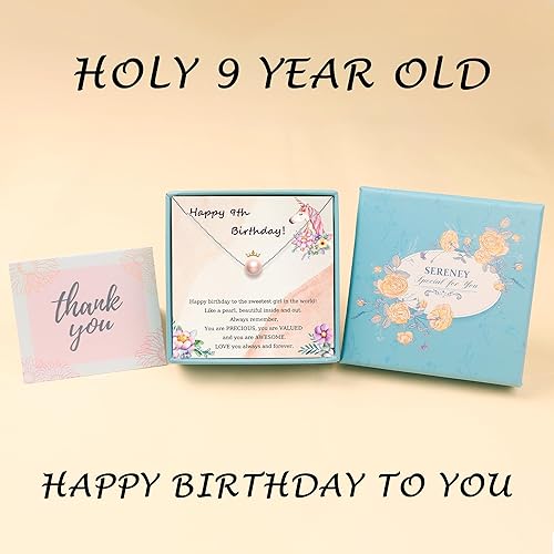 Miniatura 40 de Sereney Regalos de cumpleaños para niñas y mujeres, collar de perlas de plata esterlina como regalo de cumpleaños de 7, 9, 10, 11, 13, 15, 16, 18