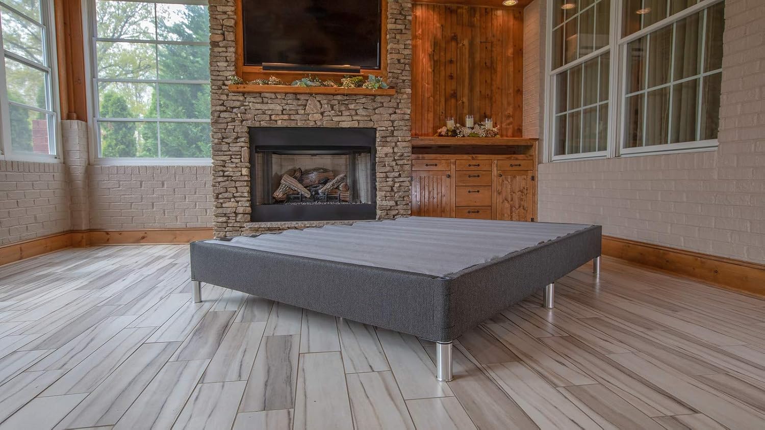 Foundation-Bed (Twin XL, Brown)