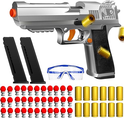 Pistola de juguete de recarga totalmente automática con carcasa de rebote, juegos de disparo, pistola de espuma suave, juguetes de modelo educativo,