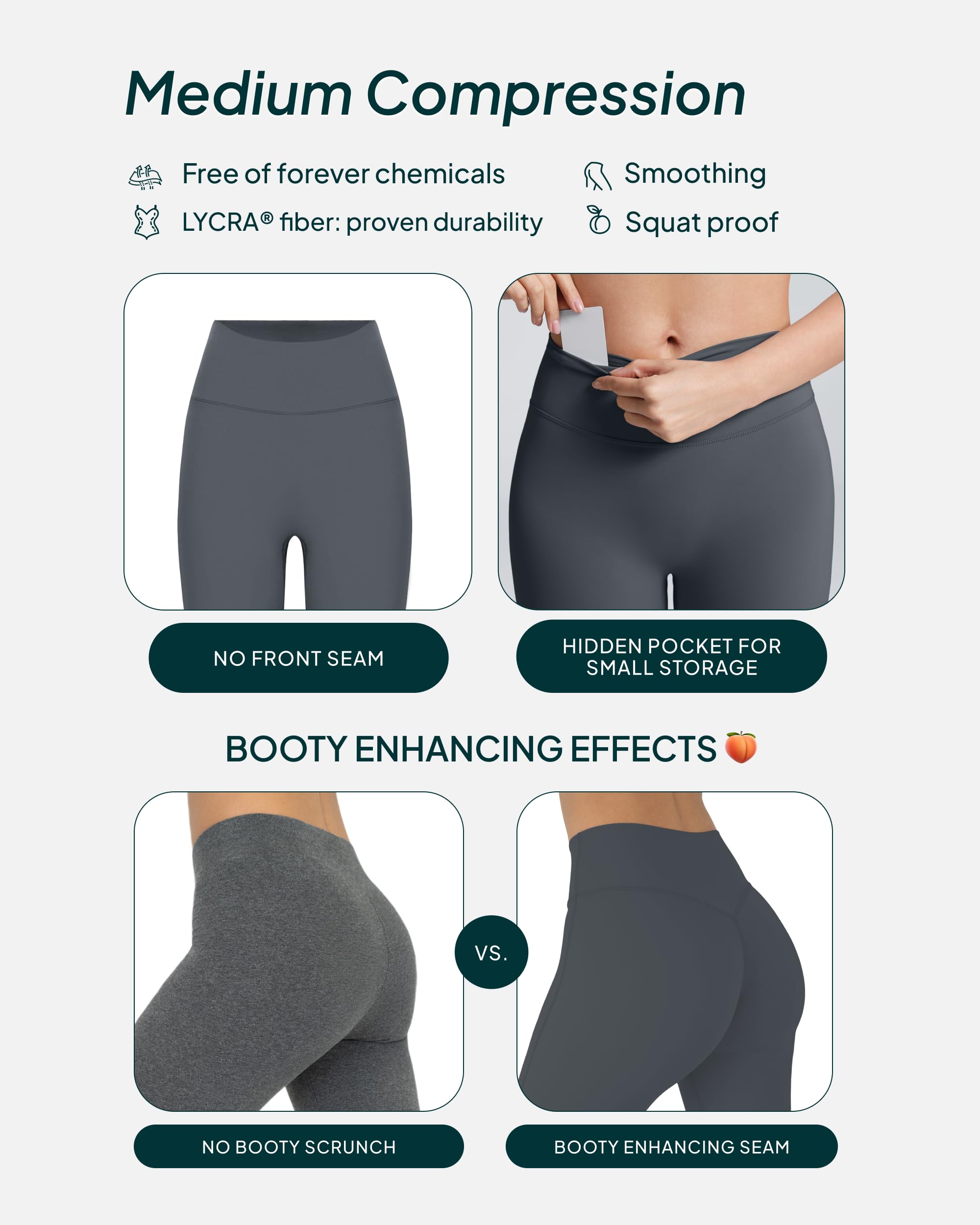 PAVOI ACTIVE Legging évasé taille haute pour femme – Pantalon de yoga évasé à jambes larges et souples – FlexFlow, Gris tempête, Taille XL