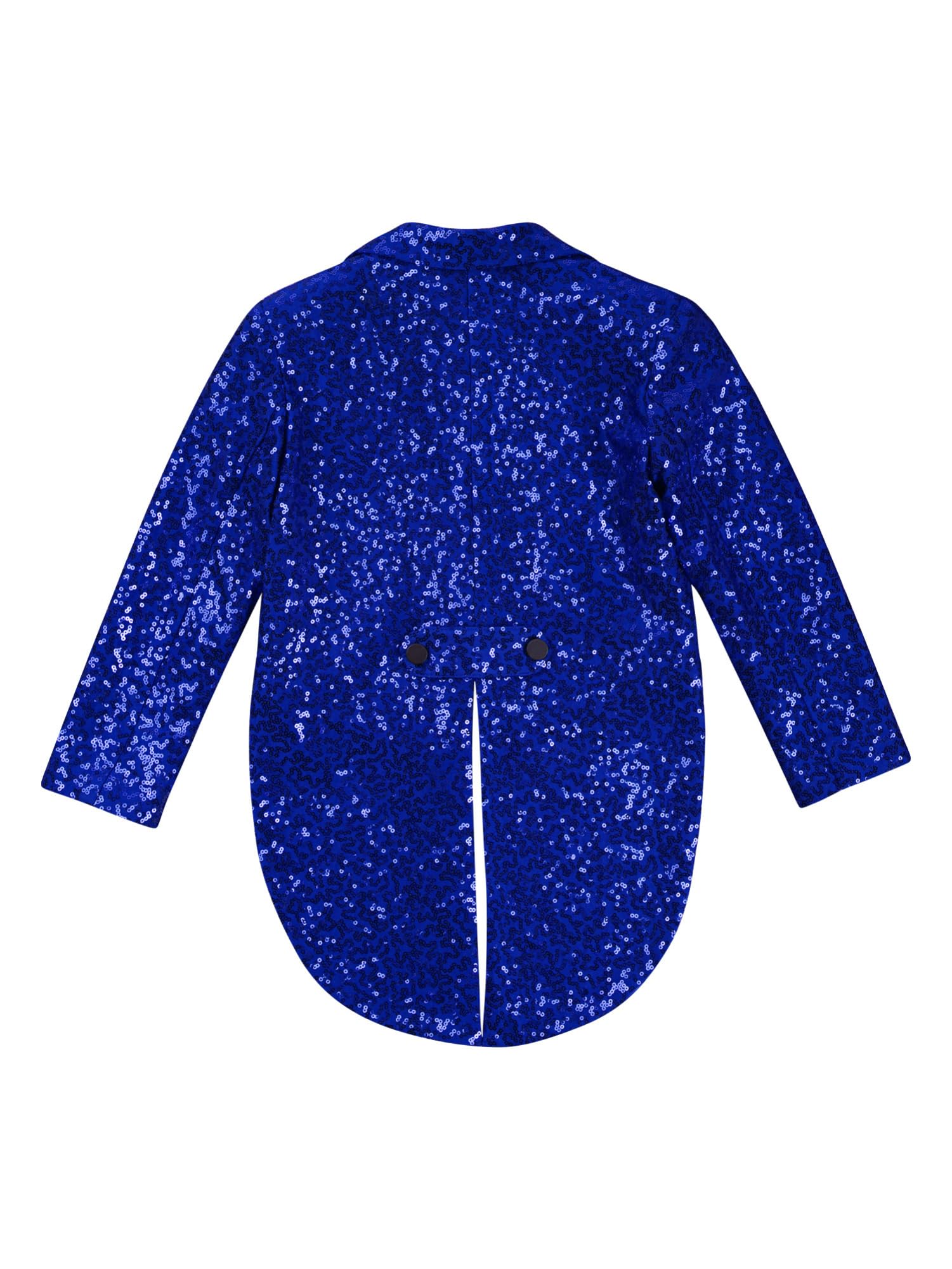 IEFIEL Esmoquin de Lentejuelas para Niño Chaqueta de Fiesta Vestir Formal de Boda Cóctel Chaqueta de Mago Disfraz de Fiesta Carnaval 5-16 Años Azul 13-14 años