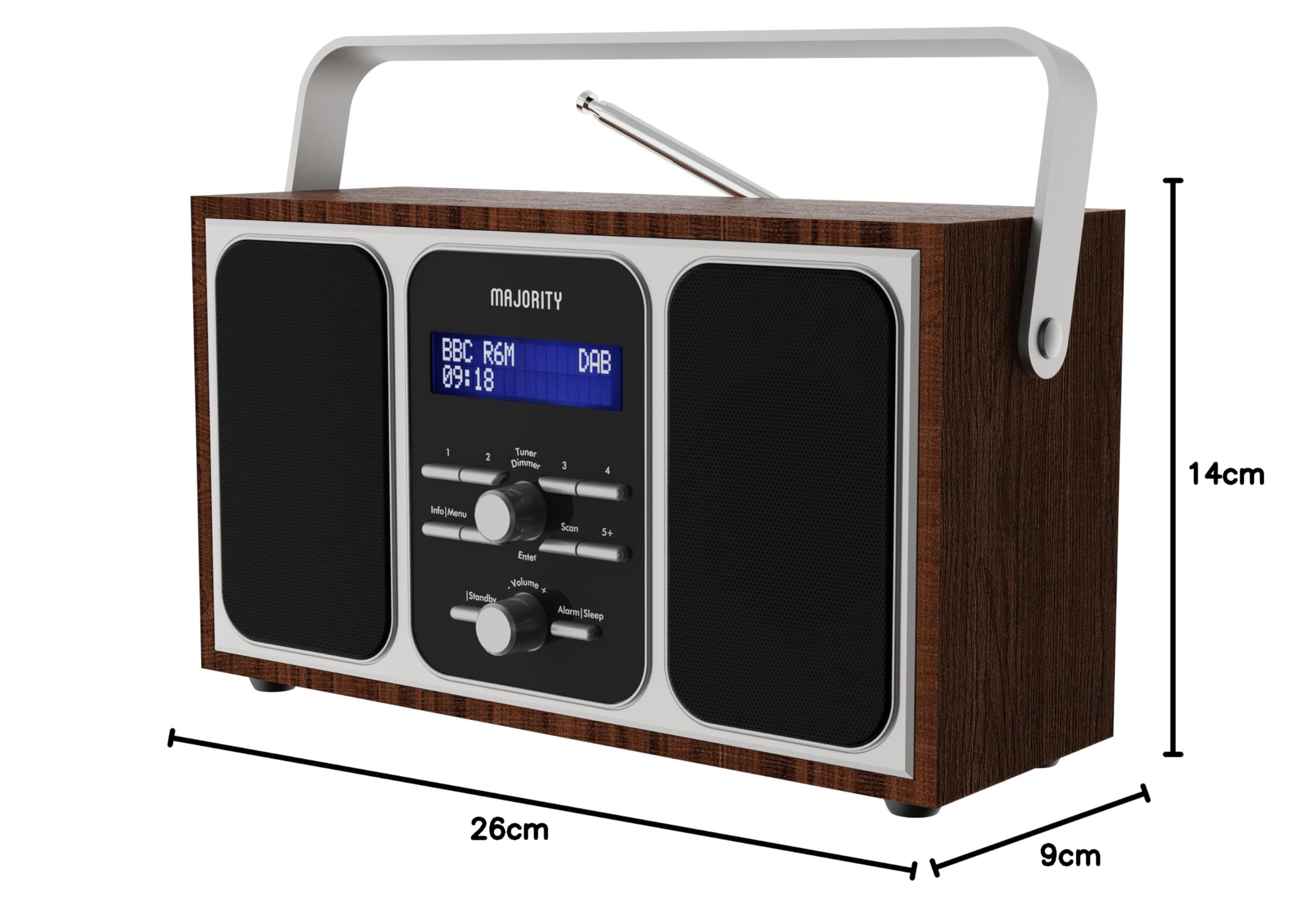 Dab Radio Portable Dab Radio Mains Powered Or 15h Battery - View #3