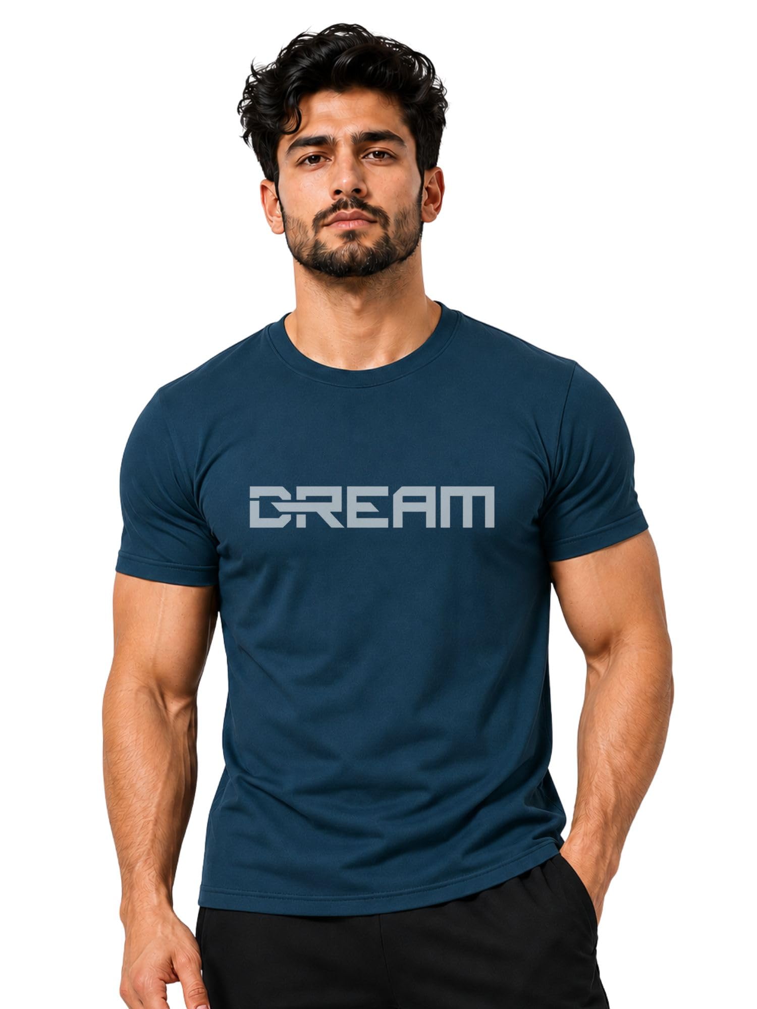 3colors Men's Active Polyester Sports T-Shirt | Quick Dry Moisture Wicking Gym Wear | Lightweight Breathable Athletic Training Running Workout Tee-Dream-picture-42
