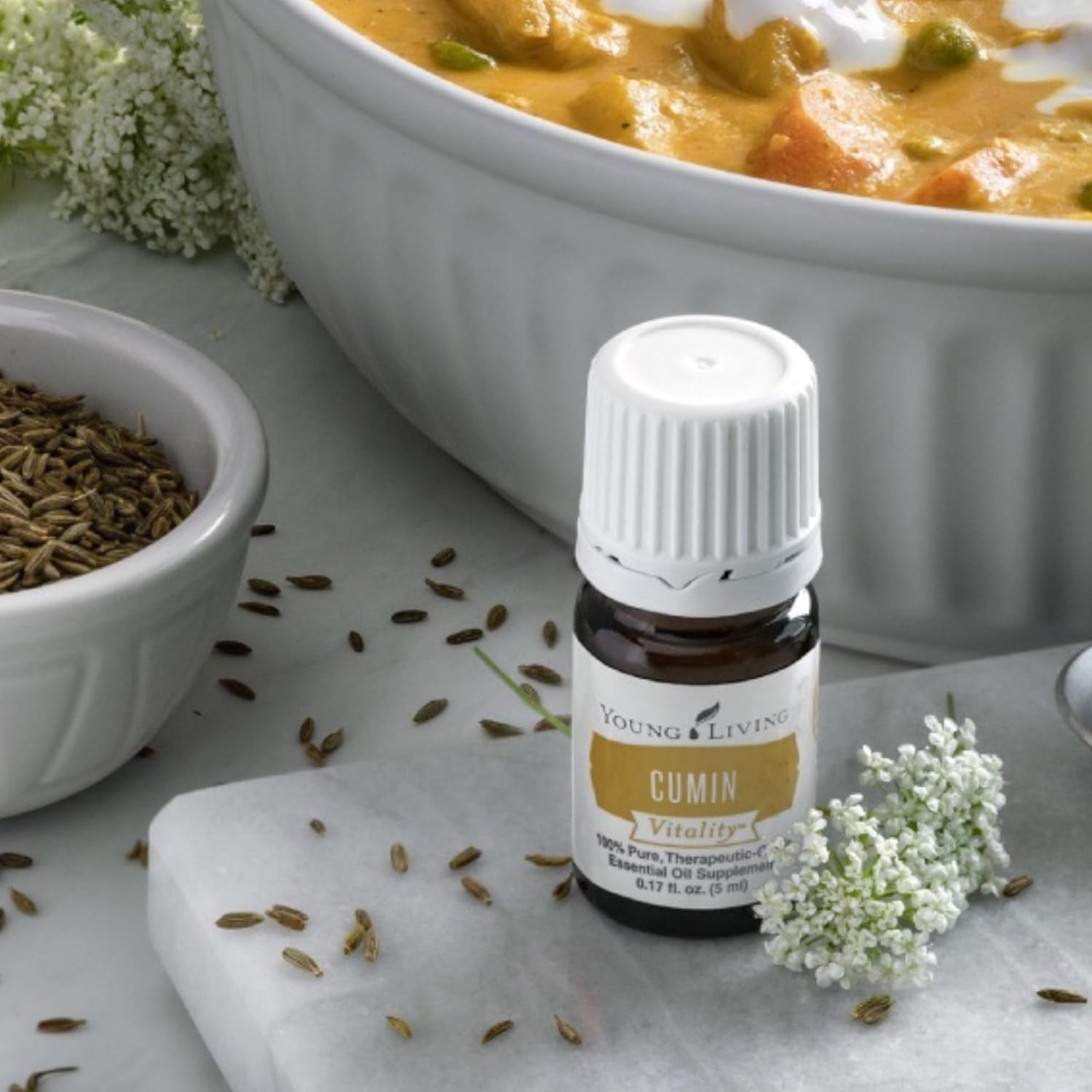 Young Living Cumin Vitality Essential Oil - 5 ml - Natural Digestive and Immune Support, Herbal Supplement, Detox Properties, Earthy Spice for Cooking