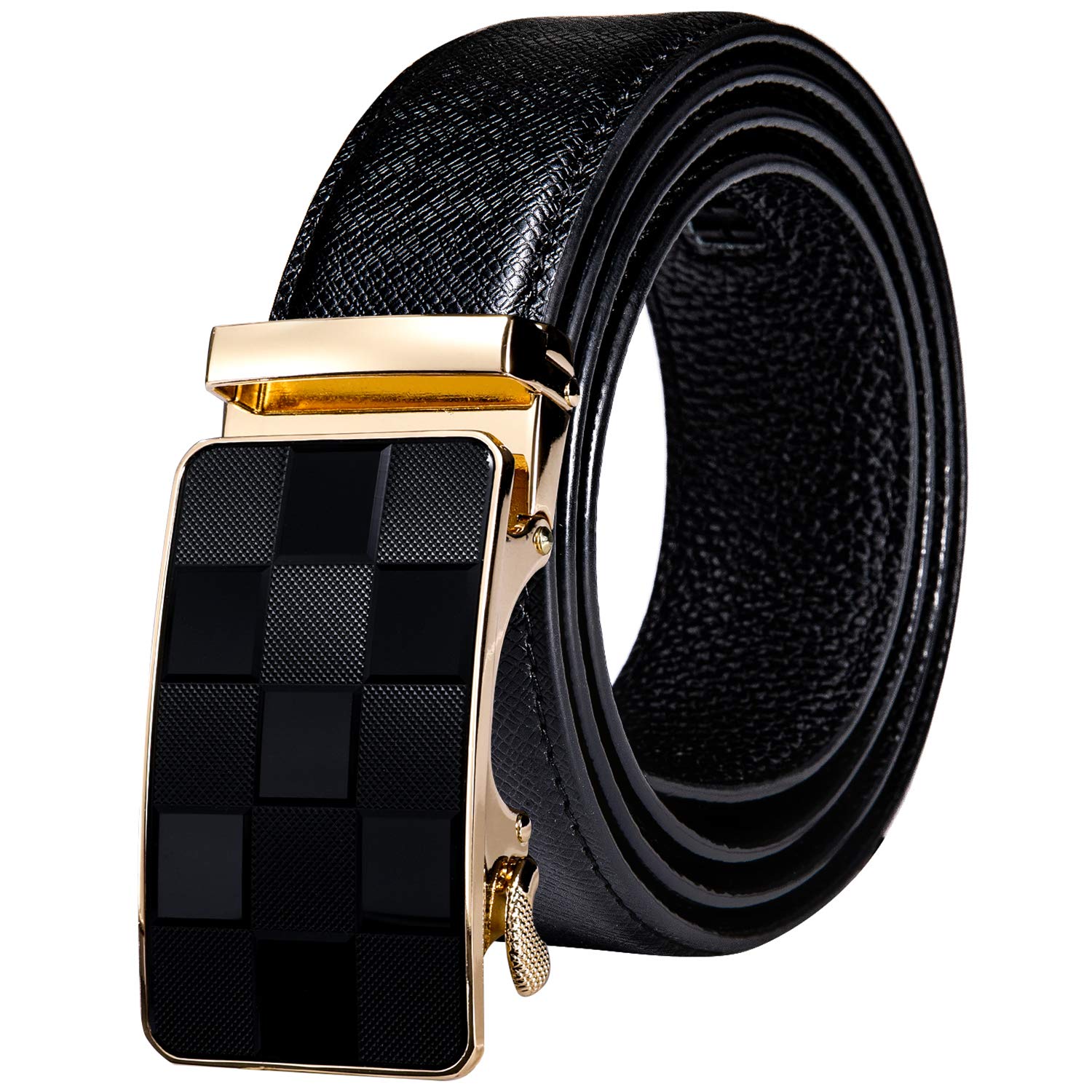 Dubulle Men's Ratchet Belt Gold/Black/Red/Green/Blue/White Automatic Buckle Business Casual Belt Gift - Adjustable Fit