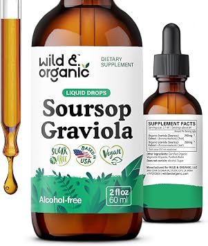 Wild & Organic Soursop Graviola Drops - Antioxidant & Digestive - 2 fl oz