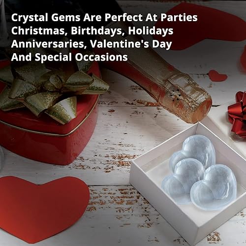 Miniatura 3 de NORTHLANDZ Piedra de corazón de cristal de selenita, cristal de calidad curativa y calmante, masaje de bolsillo, piedra de corazón para curación,