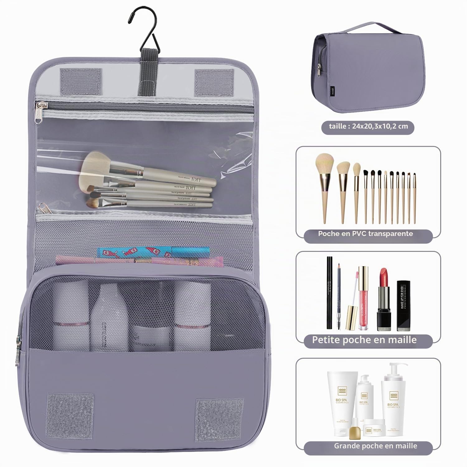BAGAIL Lot de 10 cubes de rangement, différentes tailles, organisateur de voyage, accessoires de voyage, valise de bagage, bagage cabine - Gris