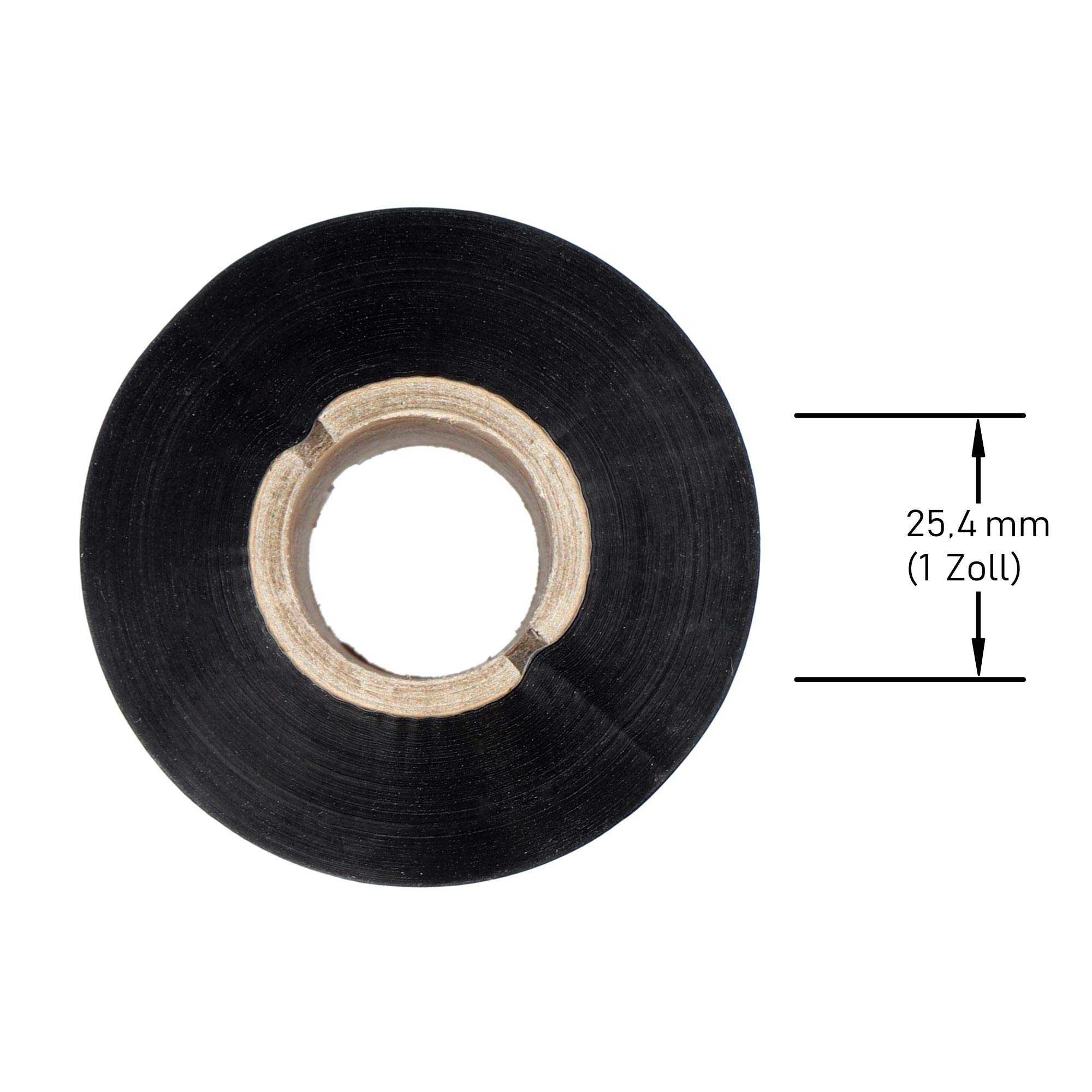 Labelident Thermotransfer Farbband Wachs/Harz schwarz 110mm x 300m - 6 Rollen, Außenwicklung, kompatibel Zebra TSC GoDEX, für beschichtete Papieretiketten