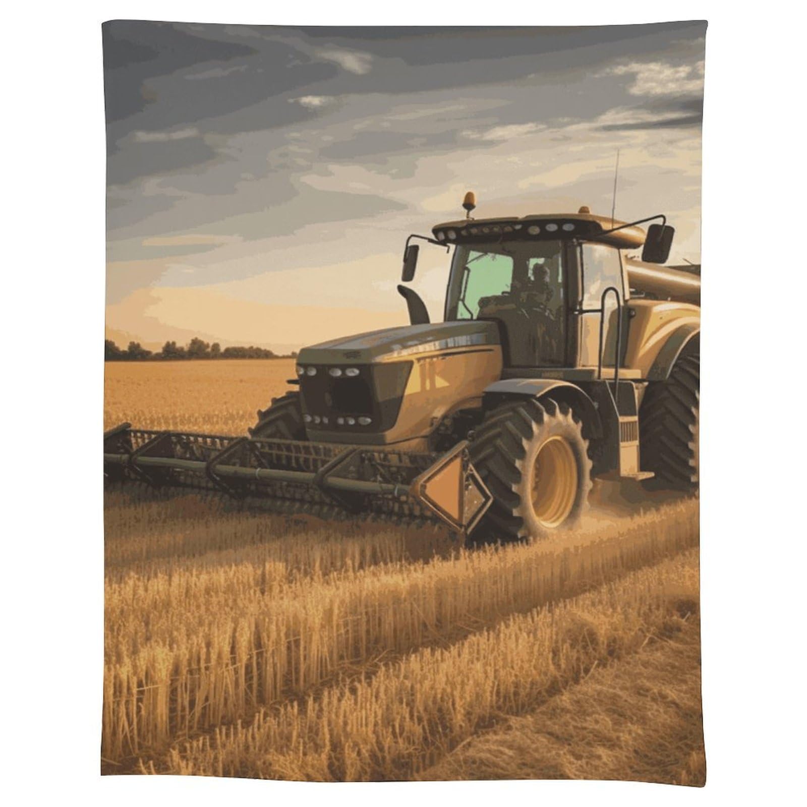 Nappe imperméable en polyester 300D avec motif de tracteur agricole pour cuisine et table de jardin
