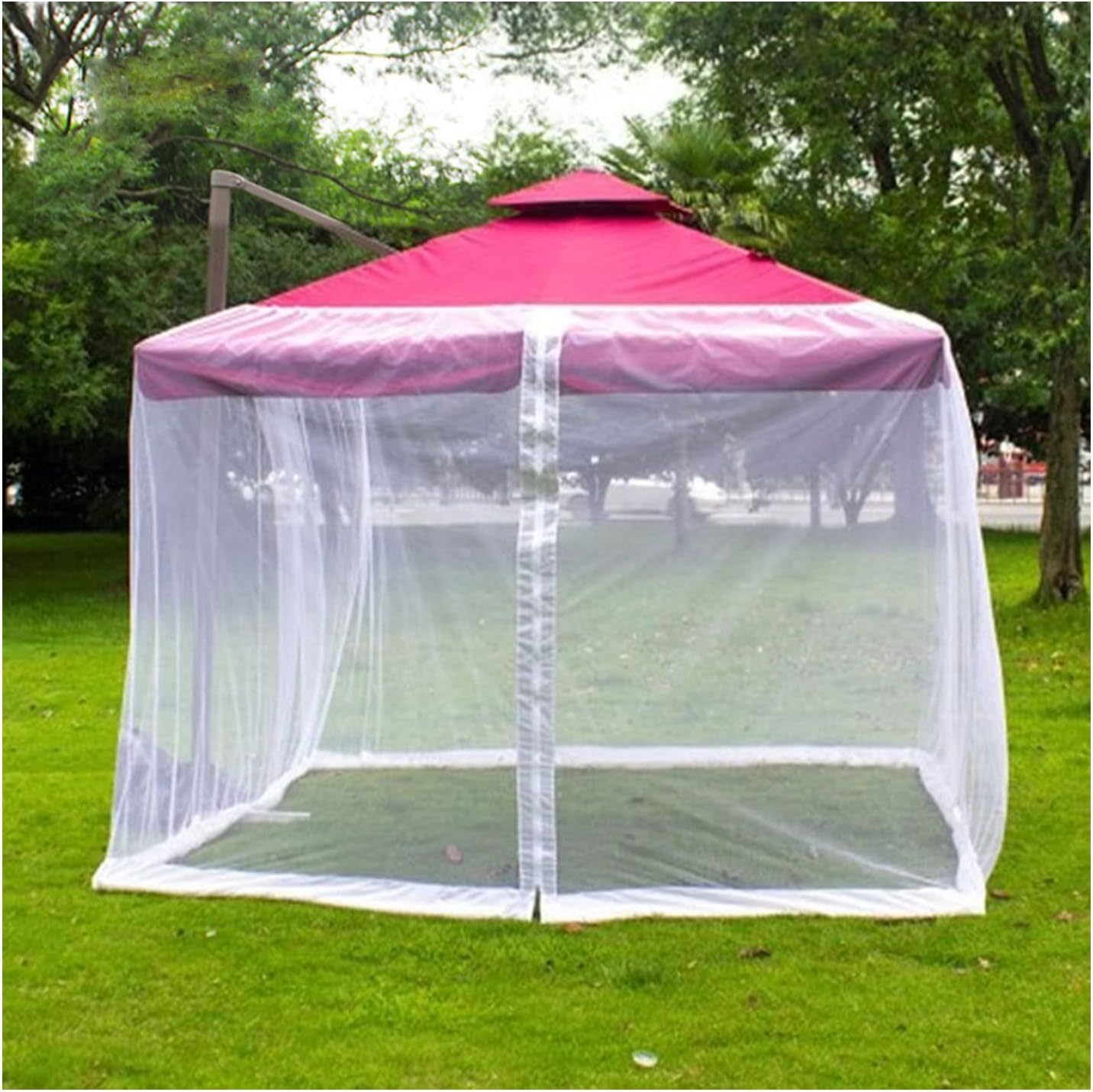Mosquito Nett,mosquito Netting for Patio,outdoor Garden Sun Shade Sail Patio Umbrella Mosquito Nets,mosquito Net for Outdoor Patio and Garden with Zipper Door and Adjustable Rope,White,3 * 3 * 2.3m
