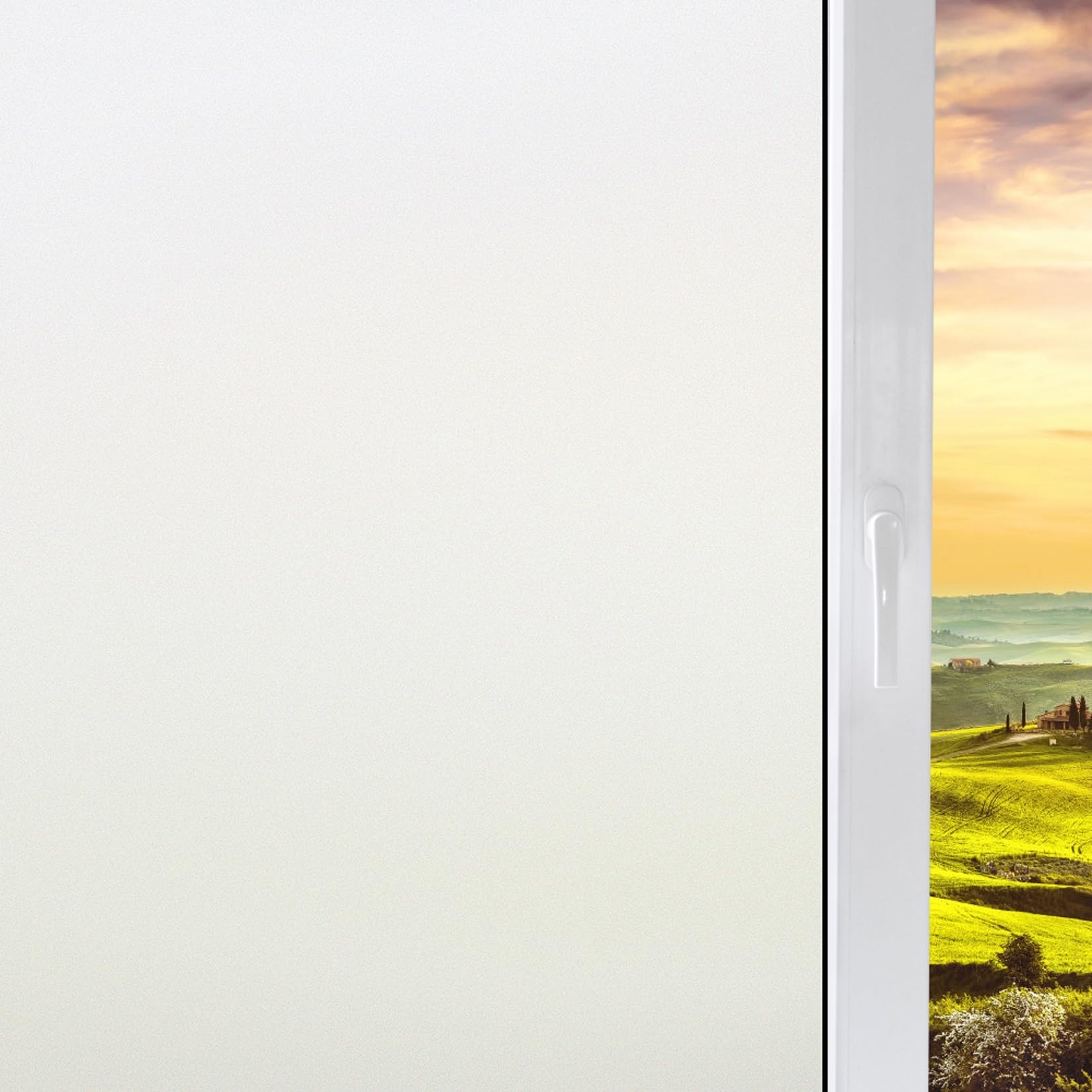 KESPEN Frosted Window Privacy Film Heat Control UV Sun Blocking Glass Stickers Static Cling Non Adhesive Door Coverings Decals for Bathroom Home Office, Frosted, 35.4 Inch X 6.5 Feet