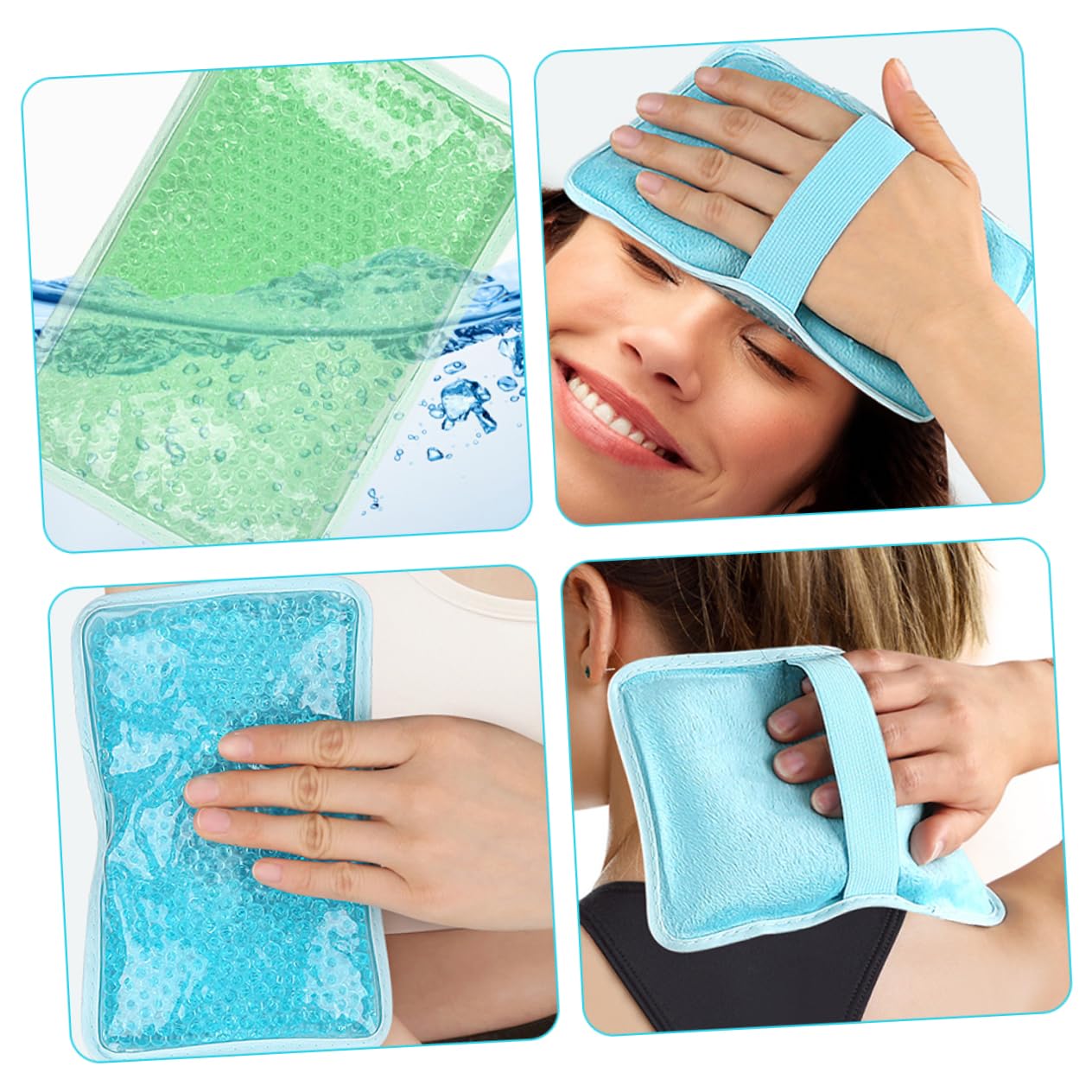 Impacco in Gel Caldo Freddo 3 Pezzi Pvc Cristallo per Vita e Schiena | Riutilizzabile, Terapia a Caldo, per Adulti e Donne, Formato Multiuso per Uso Domestico