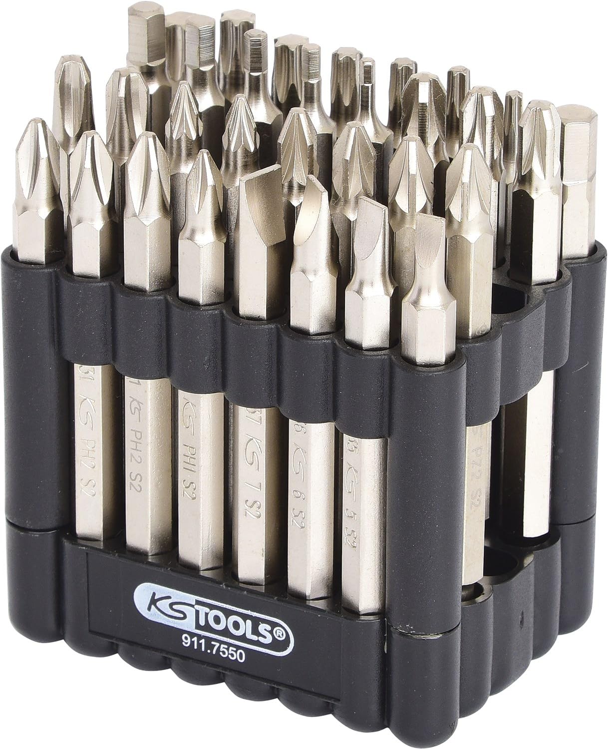 KS Tools 911.7550 1/4" Bit Set, 75mm, 32 Pcs