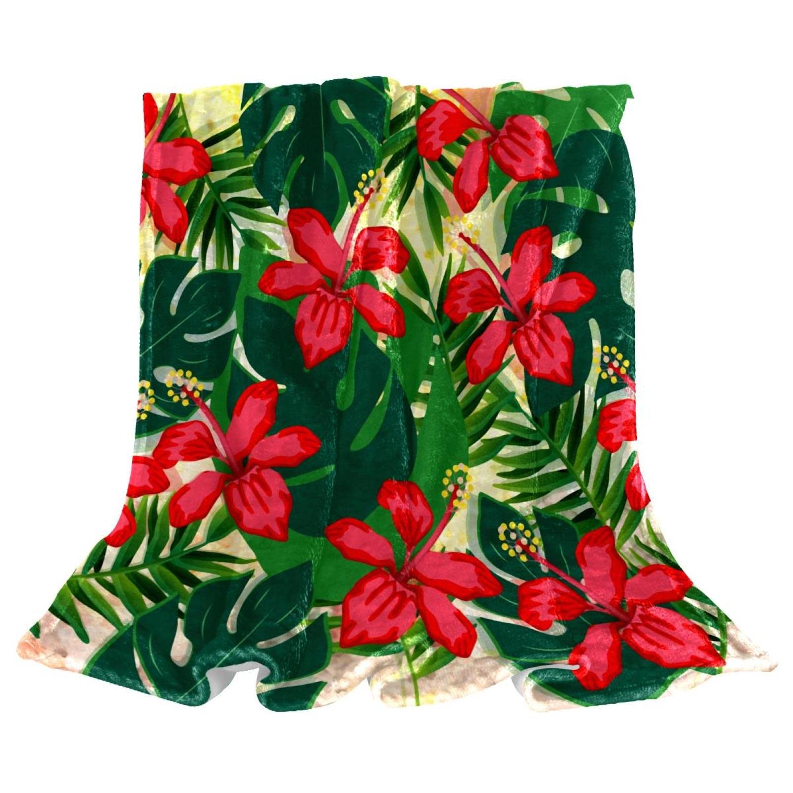 Jeté de canapé en polaire doux contre le froid avec motif roses