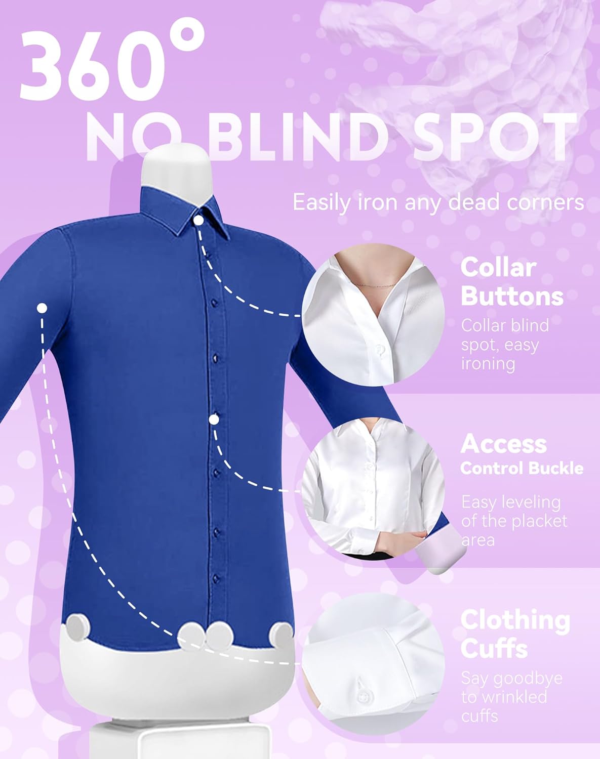 Iron Machine, Clothes Irons, 360° Hands Free Automatic Ironing Garment Machine, 2 In 1 Hot Air Dryer & Iron, Gentle Quick Ironed Dry For Shirts, Pants, Jackets, Shoes (Full Kit)