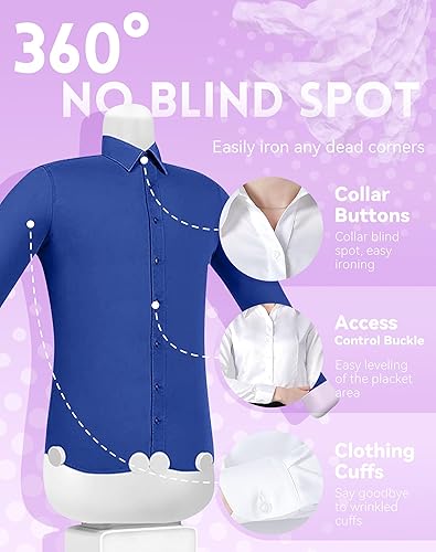 Miniatura 5 de Máquina de planchar automática Plancha de vapor 2 en 1 manos libres y secadora de aire caliente con control digital inteligente, plancha rápida y