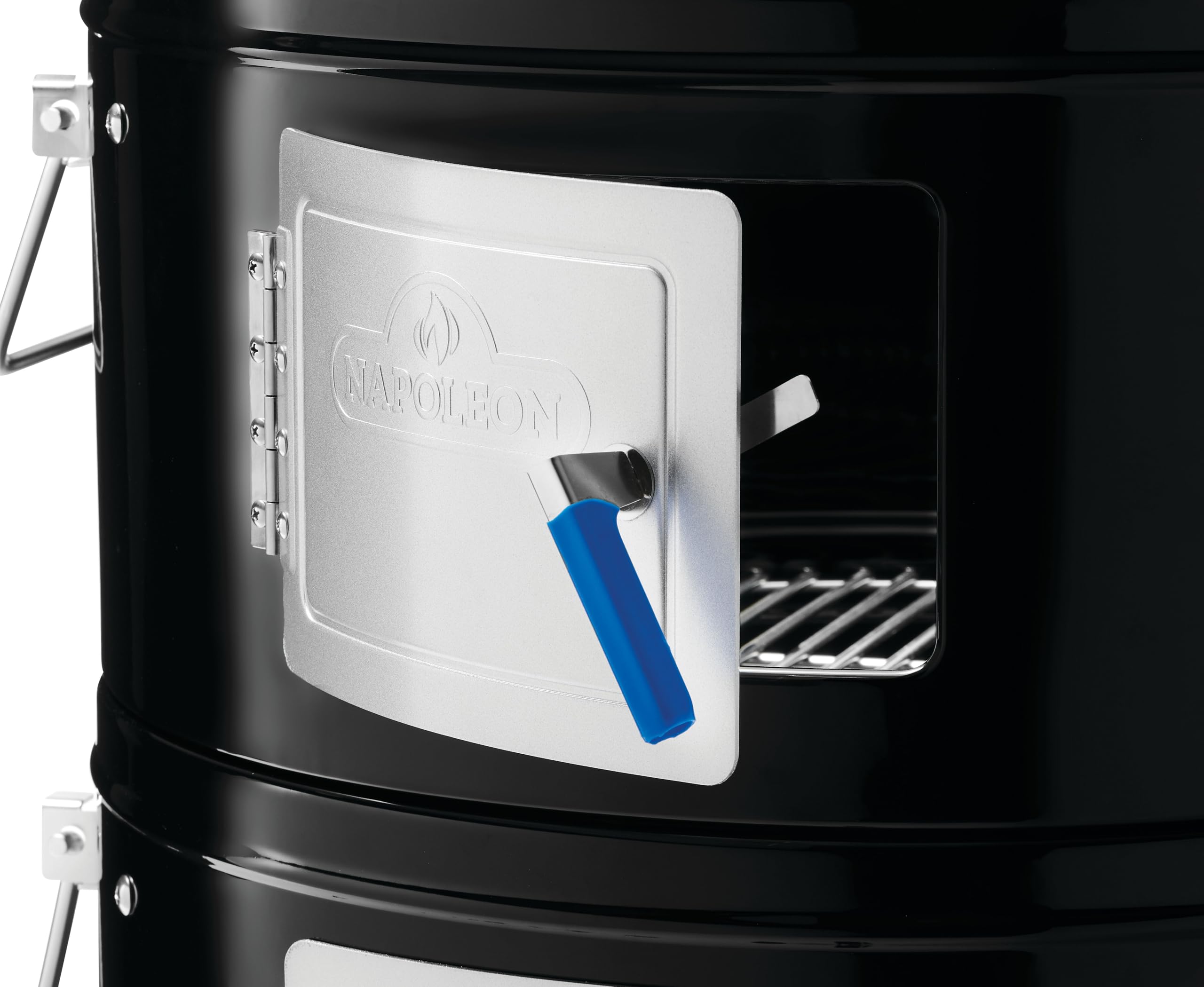 Napoleon Apollo® Fumoir vertical à eau au charbon de bois 45,7 cm, finition noire brillante, grilles en acier inoxydable, jauge de température ACCU-PROBE