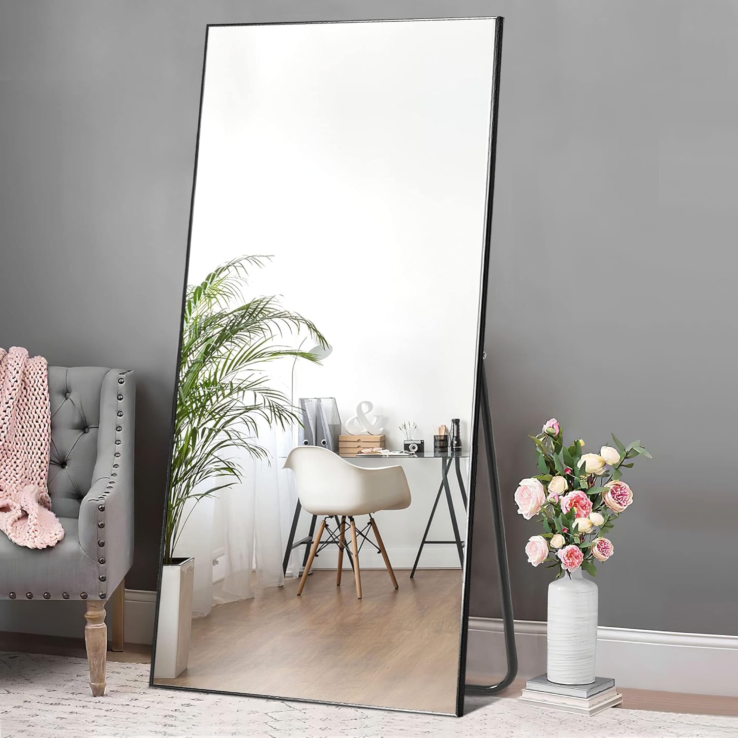 NeuType 71"x32" Full Length Mirror Black Mirror Full Length Body Mirror Large