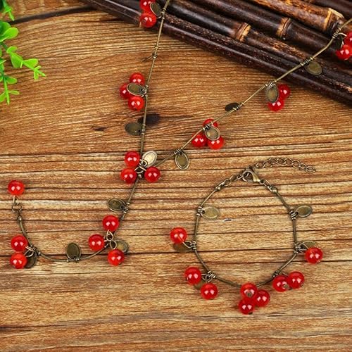 ZYLLCHEN Conjunto de personalidade, estilo étnico, contas de cerâmica, colar de pulseira tecida à mã