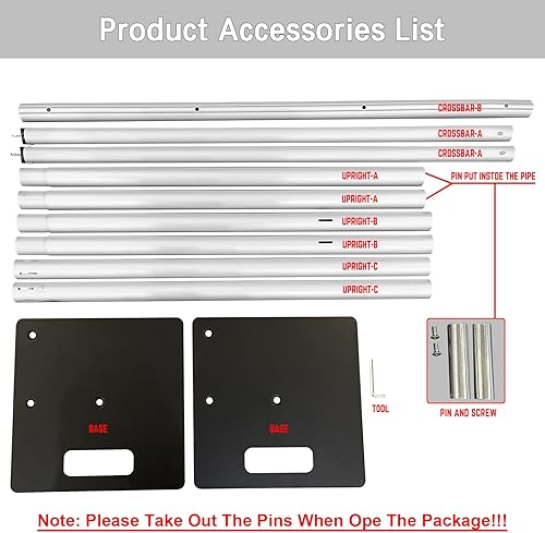 Miniatura 5 de Soporte de fondo de tubo y cortina, soporte de fondo de 8 x 10 pies, fondo de metal ajustable resistente para bodas, fiestas, fiestas de cumpleaños