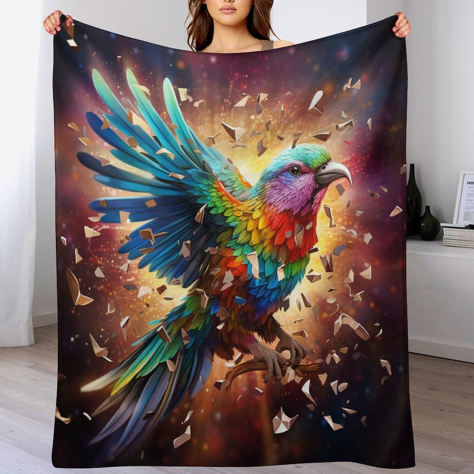 Couverture oiseau moelleuse pour envelopper votre famille de douceur et de chaleur