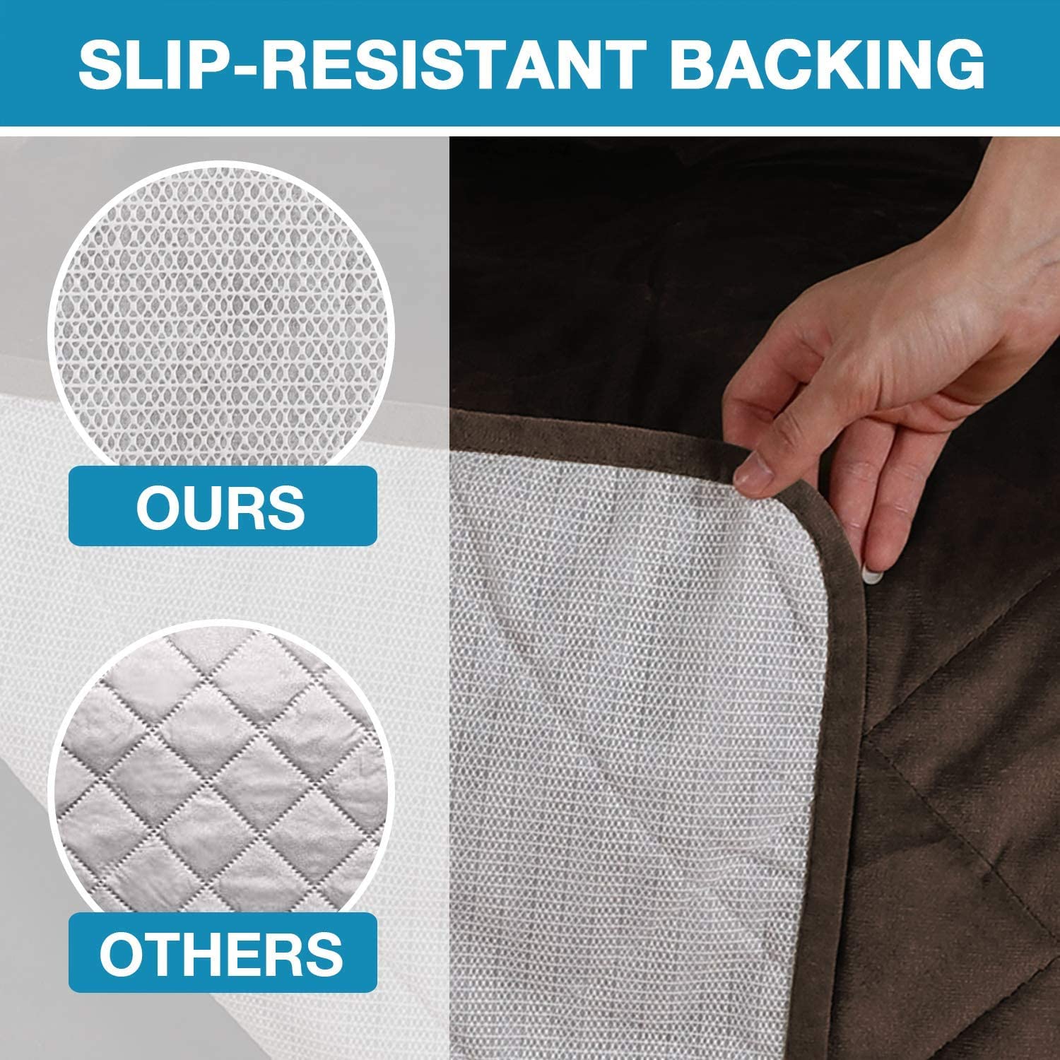 Funda reclinable de terciopelo para sillas de 28 pulgadas, antideslizante, suave, acolchada, con correa elástica más ancha, protección de tapicería marrón para muebles reclinables