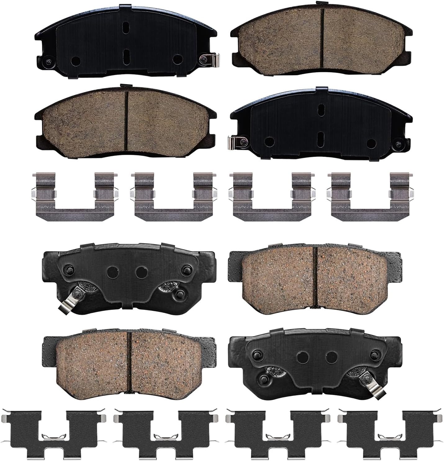 Detroit Axle - Brake Pads for 2001-2006 Hyundai Santa FE XG300 Amanti 2002-2003 XG350 Ceramic Brake Pads w/Hardware Front and Rear Replacement