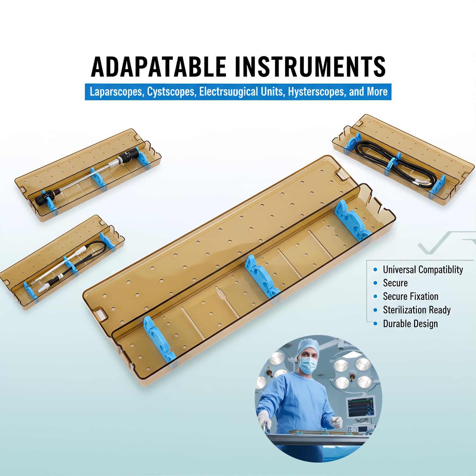 Scatola di sterilizzazione dell'endoscopio del silicone dell'autoclave 2 insiemi PPSU scatola di plastica di disinfezione per strumenti strumento