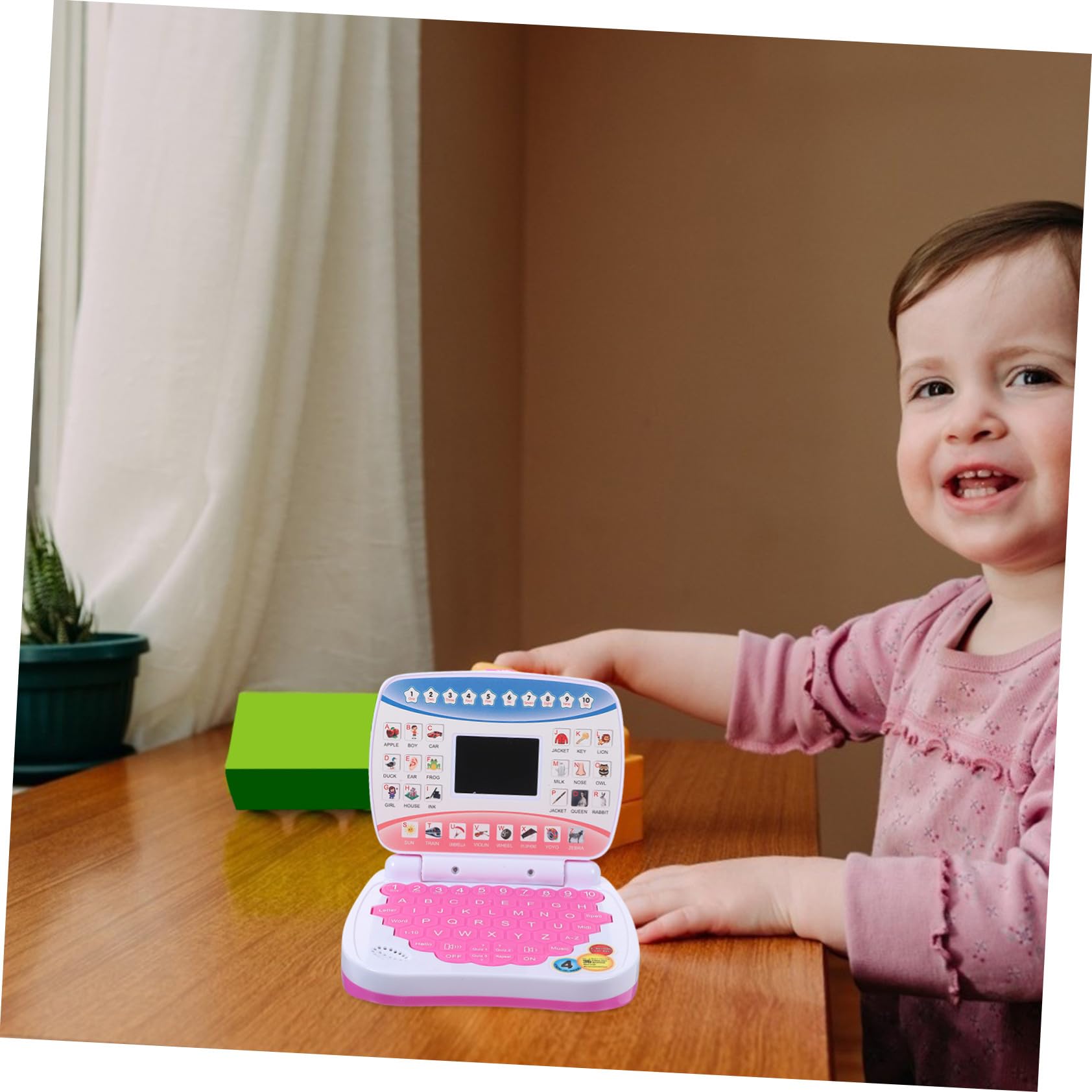 Giocattolo per Computer Portatile per 1-3 Anni, Mini Laptop Educativo Schermo LED e Funzione Musicale, Giocattolo Didattico Portatile per Età Prescolare, Apprendimento Interattivo