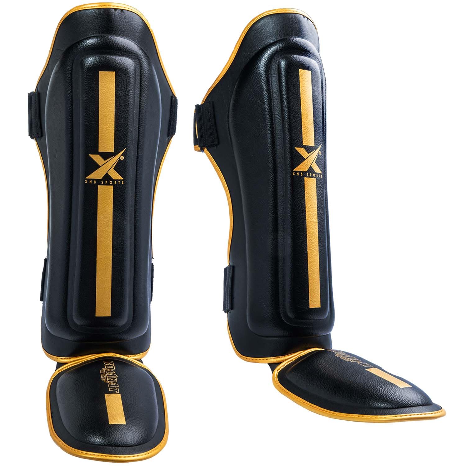 Xn8 MMA Shin Guards Kickboxing Shin Pad for Fighting Karate Boxing Training Taekwondo BJJ Lamina Hide Leather Instep Leg Protector Muay Thai Shin Guards