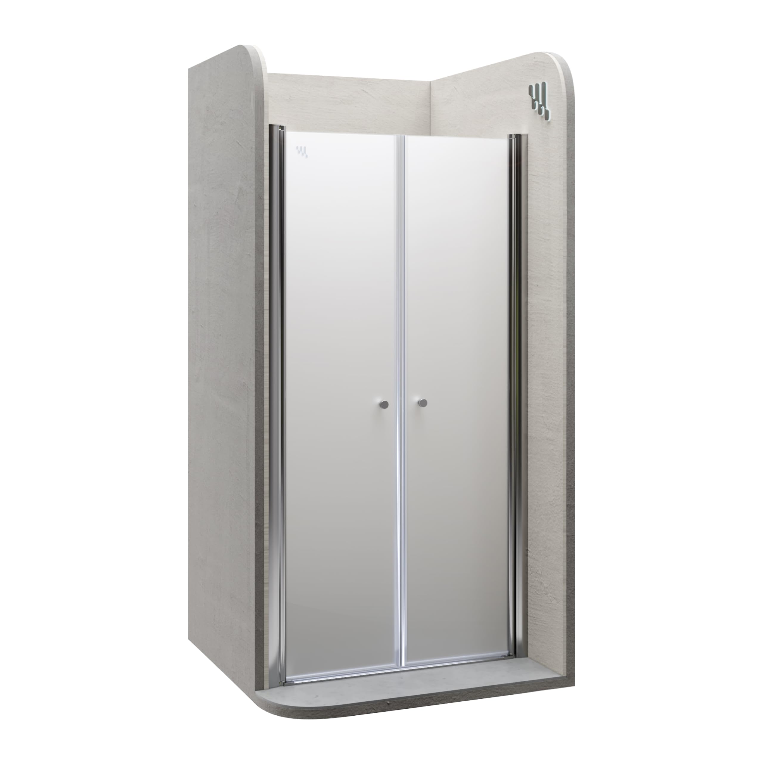 i-flair LIMA Duschtür 76x180 cm Nischentür mit Pendeltüren Satiniert, Verstellbereich 76-80 cm – 6 mm ESG Sicherheitsglas, Nanobeschichtung, Hebe-Senkmechanismus - DTF