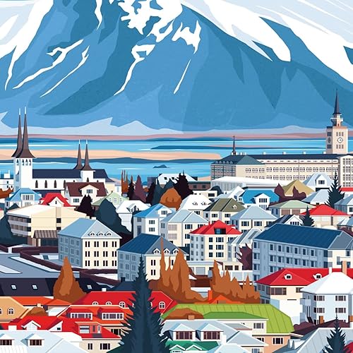 Miniatura 3 de Reykjavík - Póster de viaje de Islandia Reykjavík para decoración de pared de Reykjavík, ilustración de viaje, póster de Islandia, día de San