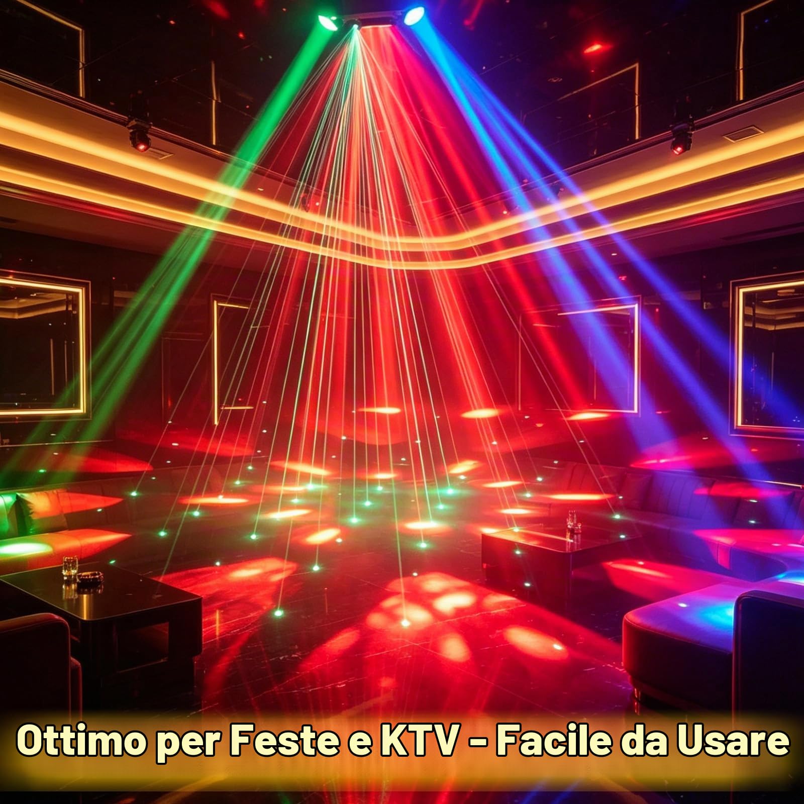 Luce da palcoscenico a LED Bee Eye a 3 bracci, 80 W RGBW, luce DJ con effetti multicolori, strobo DMX512 attivato dal suono per feste, club, bar, matrimoni e spettacoli da discoteca